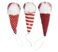 Oniissy Christmas Tree Hanging, Set Of 3, Gnome Plush Dolls, W/Santa Doll Pendants, For Holiday Party Kids Room Office Decoration, 15X6x4cm PP Cotton(Red)