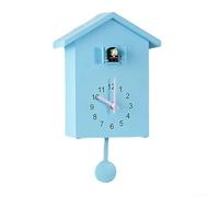 Oniissy Clock Voices Call Bird House Wall Art Home,Living Room Office Decoration,Hanging Wall Clock Cuckoo Pendulum For Bedrooms(Blue)