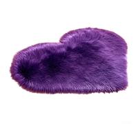 Oniissy Cozy Heart Plush Rug 1x1.3FT Non-Slip Floor Mat Soft Imitation Wool Carpet for Bedroom Girls Room Entrance Hallway Machine Washable 40x60cm(Purple)