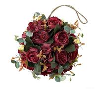 Oniissy Decorative Hanging Flower Balls, 20cm Diameter for Wedding Home Decor Artificial Floral Arrangement, Living Room Bedroom Party Ornaments(Red)