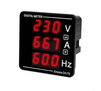 Oniissy Digital Voltmeter Ammeter Frequency Meter 50-500V AC 0-120A 10-99.9Hz LED Display for Industrial Power, Plastic Housing with 72x72mm Panel Size