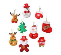 Oniissy Felt Christmas Tree Pendants Decorative Ornaments with Santa Claus Snowmen Reindeer Design Colorful Hanging Decor for Holiday Celebration(10 packs of 10 each)