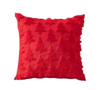 Oniissy Festive Christmas Tree Throw Pillow Cover Soft Polyester Velvet Decorative Cushion Case for Sofa Bed Living Room Holiday Home Decor 18x18 Inch or 12x20 Inch Red Green White(red45*45)