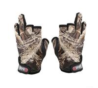 Oniissy Fishing Gloves for Outdoor Sports, Elastic Breathable 3 Low Fingers Design with Non-Slip Palm Grip, Lightweight Stretch Fit for All Wrist Sizes, Knitted