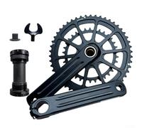 Oniissy For Bike Crankset 34T50T Chainring 165mm Hollow Integrated Crank for Bottom Bracket, Aluminum Alloy Double Chainring Compatible with 9/10/11 Speed Transmission(with bottom bracket)