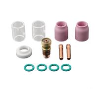 Oniissy for TIG Welding Torch Accessories for Stubby Gas Lens Kit with 12pcs Heat-Resistant Pyrex Glass Cup and Alumina Nozzle Set Compatible with WP-17/18/26 Series for