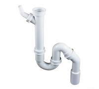 Oniissy G1-1/2in Kitchen Siank Drain pipe 40mm Smooth U-Bend Design for Easy Flow,Bowl Sink Waste Kit and Half Bowl Trap Kit,Sink Waste Kit