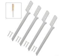 Oniissy Galvanised Steel Wood Post Ground Anchor Sleeves Set of 4 with Screws, Heavy Duty Rust Resistant Hammer-in Fixed Anchors for Outdoor Wooden Swing, Play Tower,