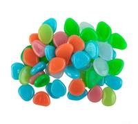 Oniissy Glow in The Dark Garden Pebbles Decorative Luminous Stone for Walkway Fish Tank Aquarium Outdoor Indoor Path Light Plant Pots Pool Decor 2-3cm 50PCS(Mix)