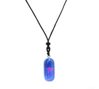 Oniissy Glown in the Dark For Jellyfish Pendant Necklace for Diving, Resin Marine Life Glow Accessories with Adjustable Cord, Compatible with Snorkeling and Water(pink)