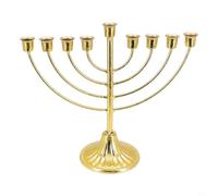 Oniissy Hanukkah Menorah, 7/9 Branch, Gold Finish, Iron Material, For Celebrations, Elegant Candle Holder