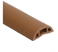 Oniissy Heavy Duty Floor Cable Protector Cover 1M PVC Rubber Trunking for Home Office Gym Exhibition Performance Gallery with D20 D30 Width Options in Yellow White(D30-light brown)