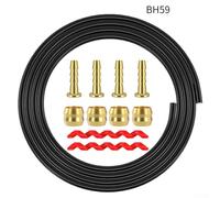 Oniissy Hydraulic Disc Brake Hose Kit for BH59 BH90, 2.5m ABS For + Stainless Steel Brake Line with Protective Cases, Oil Needles and Olives, Compatible with(BH59 Black)