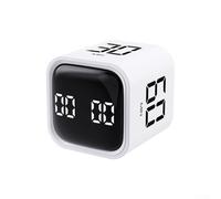 Oniissy Kitchen Timer, Innovative Gravity-sensing Flip Cube Cooking Timer,Volume-adjustable timer, innovative gravity-sensing flip cube cooking timer with Adjustable Volume, for Study, Cooking(White)