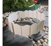 Oniissy Landscaping Garden Edging for Flower Beds and Lawn Borders - 15cm x 14cm PP Plastic Edging with 18cm Ground Stakes, Weather Resistant, Tool- Interlocking(20 White + 10 Nails)