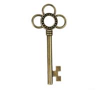 Oniissy Large Antique Vintage Brass Skeleton Key Cabinet Lock for Home Furniture, Decorative Bronze Metal Alloy Key for Drawer, Cupboard, Jewellery Box, DIY Crafts and Treas(D)