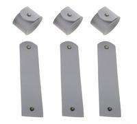 Oniissy Leather Napkin Rings Set of 6 Rustic Table Decor with Button Buckle Design for Dinner Table Christmas Wedding and New Year Celebrations(grey)