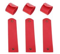 Oniissy Leather Napkin Rings Set of 6 Rustic Table Decor with Button Buckle Design for Dinner Table Christmas Wedding and New Year Celebrations(red)