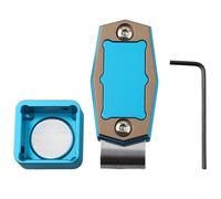 Oniissy Magnetic Billiard Chalk Holder with Belt Clip for Pool Snooker Cue - Aluminum Alloy Case Protects Chalk from Damage During Game Play(blue)