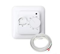Oniissy Manual Underfloor Heating Thermostats 220V 16A, Electric Underfloor Heating Controller Mechanical Room Thermostat with Floor Sensor Probe White