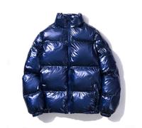 Oniissy Men's Glossy Down Jacket,Winter Warm,Thick Shiny Casual Puffer Jacket Coat,Outdoor Waterproof Snow Coat,Shiny Puffer Quilted Parkas And Casual (L Royal blue)