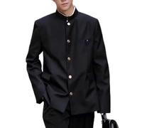 Oniissy Mens Spring Autumn Japanese Style School Uniform Fashion Suit Jackets, Casual Japanese Style Men's Suit Jackets Perfect for School or Daily Wear(M Black)