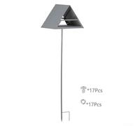Oniissy Metal Bird Feeder Garden Spike Birdhouse Outdoor Feeding Station Wildlife Table Sloping Roof Protection Grey 121x25.5x19.5cm for Sparrow Nature Lover