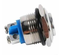 Oniissy Metal Momentary Waterproof Switch 12V 16mm 5/8 Inch For SPST Push Button 30A 36VDC Nickel-Plated Brass for Industrial Control Panel, Starter, Nitrous(1/4)