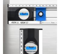 Oniissy Multi-Functional Level Ruler with Four-Hole Positioning System, Precision Drilling Tool for Home Decoration, Aluminum Alloy Construction with Dual Scale(Silver Blue)