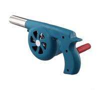 Oniissy Outdoor Hand BBQ Fan Air Blower for Barbecue and Picnic, Manual Grill Fire Bellows with Metal and Heat Resistant Outlet, Portable Camping Cooking Tool(Blue (iron gear))