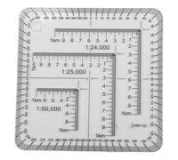 Oniissy Portable 7cm Acrylic Map Scale Protractor Coordinate Position Ruler, Map Scale Protractor Coordinate Position Ruler, Measuring Tool, for Engineering Construction Surveying Tasks