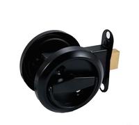 Oniissy Round Recessed Door Lock, 304 Stainless Steel Invisible Door Handle, 75mm Diameter Flush Mount Cabinet Lock for 35-45mm Thick Doors, Double Sided Design(Black)