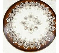 Oniissy Round Tablecloth Lace Floral Tablecloth, Vintage New White Lace Floral Round Embossed Lace Tablecloth Table Cover Decor, for Dining Table, Coffee Table, Book Table(S)