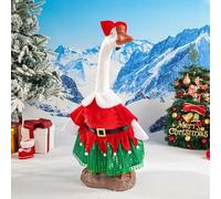 Oniissy Santa Baby Goose Outfit for 23 Inch Porch Statue, Red and White Fleece Christmas Decoration with Toy Sack, Polyester Holiday Costume for Indoor or Outdoor Use(EZ012)