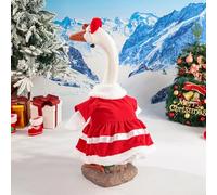 Oniissy Santa Baby Goose Outfit for 23 Inch Porch Statue, Red and White Fleece Christmas Decoration with Toy Sack, Polyester Holiday Costume for Indoor or Outdoor Use(EZ009)