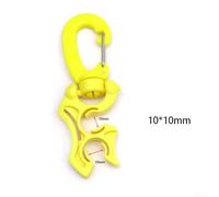 Oniissy Scuba Diving Double Hose Holder with Clip for BCD Regulator and Console, Nylon Rotating & Folding Clip for Low/High Pressure Hoses, Gauges, 1 Pack(Yellow 10 * 10mm)