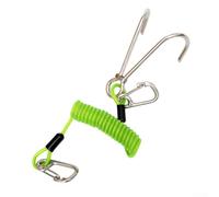 Oniissy Scuba Diving Reef Hook Anti-lost Spiral Lanyard Dual Reef Hook Coil Lanyard, Dive Confidently Antilost Spiral Lanyard and Sturdy Reef Hook for Divers(Yellow)