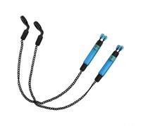 Oniissy Sensitive Fishing Alarm for Carp, Wireless Bite Indicator Bobbin with Glow-in-the-Dark Signal Swing, 32cm ABS+Metal Tackle for Night Fishing, 2-Pack(Blue)