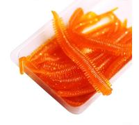 Oniissy Simulation Sand Silkworm Fishing Lure 10pcs Set, TPR Soft Body Stretchable Bait 40cm+, Saltwater Earthworm-Style Lure for Sea Fishing, Compatible with Various(No. 5 orange)