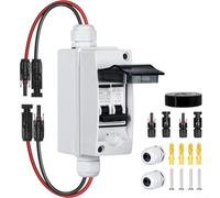 Oniissy Solar Panel Disconnect Switch 400V DC 2 Pole Circuit Breaker Box IP65 Waterproof UV Resistant Outdoor AC DC Isolator with MC4 Connectors for Photovoltaic PV(40A)