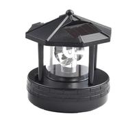 Oniissy Solar Powered Lighthouse, 360 Degree Rotating Garden Light, Outdoor Waterproof LED Street Lamp With Dual Solar Panels for Garden Lawn Yard(black)