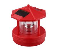 Oniissy Solar Powered Lighthouse, 360 Degree Rotating Garden Light, Outdoor Waterproof LED Street Lamp With Dual Solar Panels for Garden Lawn Yard(red)