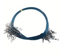 Oniissy Stainless Steel Fishing Leader Wire 125lb Heavy Duty Saltwater and Freshwater Fish Leader with Swivel and Snap, 20-Pack, 21 Inch Length, Nylon Coated Anti-Bite(blue)