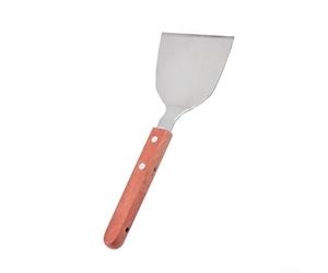Oniissy Stainless Steel Spatula Solid Wood Handle, Wide Grill Scraper For Teppanyaki Pancake Crepe Steak, Heat Resistant Cooking Turners Tool Hanging Hole 24X9cm