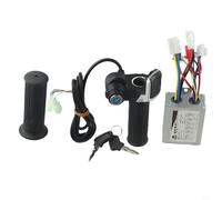 Oniissy Steel Controller&Throttle Throttle 1pc 24-48V About 500g Black+Silver Brushed, Electric Scooter E-Bike Brush Motor Speed Controller Throttle Grip Mobility Cart(36V500W)