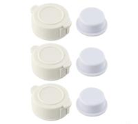 Oniissy Swimming Pool Exhaust Valve Cap Replacement Part | W/Washer Screw On Drain System | For Above Ground Pools Fit White Accessory(3-Sets)