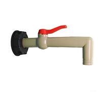 Oniissy Tap Ball Valve Plastic IBC Tank Adapter S60x6 60mm 90 Degree Extended Outlet Valve Tank Hose Fitting Parts Cap Accessories(3/4inch)