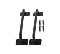Oniissy Vintage Carbon Steel Sliding Door Pull Handles for Cabinet Wooden Doors and Barn Doors with Rustic Design, 2-Piece Set in Black Color with for Easy Installation(S 223mm)