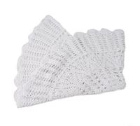 Oniissy Vintage Hand Crochet Floral Embossed Round Lace Tablecloth with White Cotton Thread for Dining Table and Living Room Decoration, 65-70 cm Diameter
