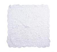Oniissy Vintage Square Tablecloth Doily Cotton Lace Crochet Floral Table Cloth Cover,Stylish Square Table Cover With Handmade Crochet Design For Home Or Cafe(60 * 60cm White)